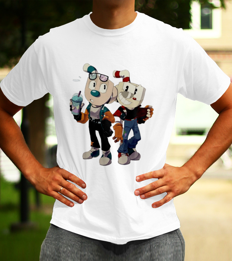 Cuphead And Man Cool Style Characters From Cuphead Video Game T-Shirt