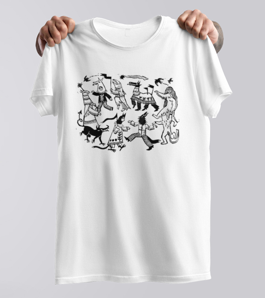 Folkloric Creature Dance Procession With Comet And Animal T-Shirt
