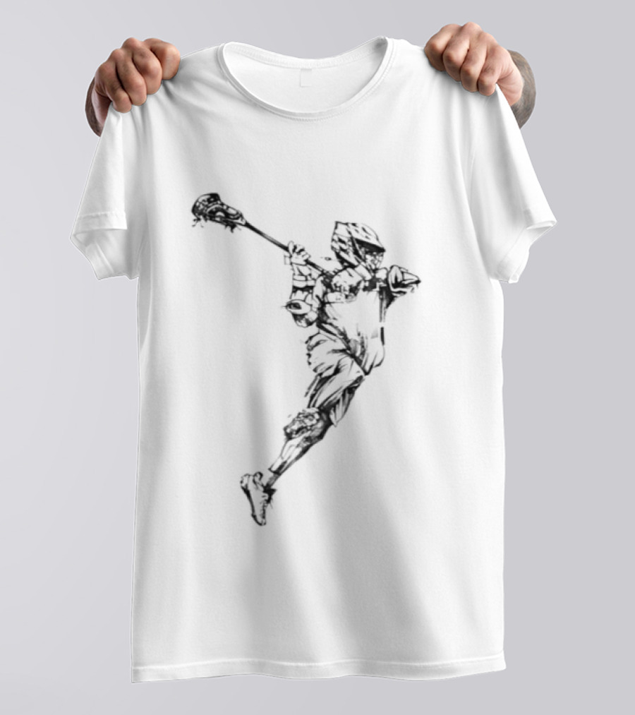 Lacrosse Athlete Dynamic Shot Preparation In Action T-Shirt