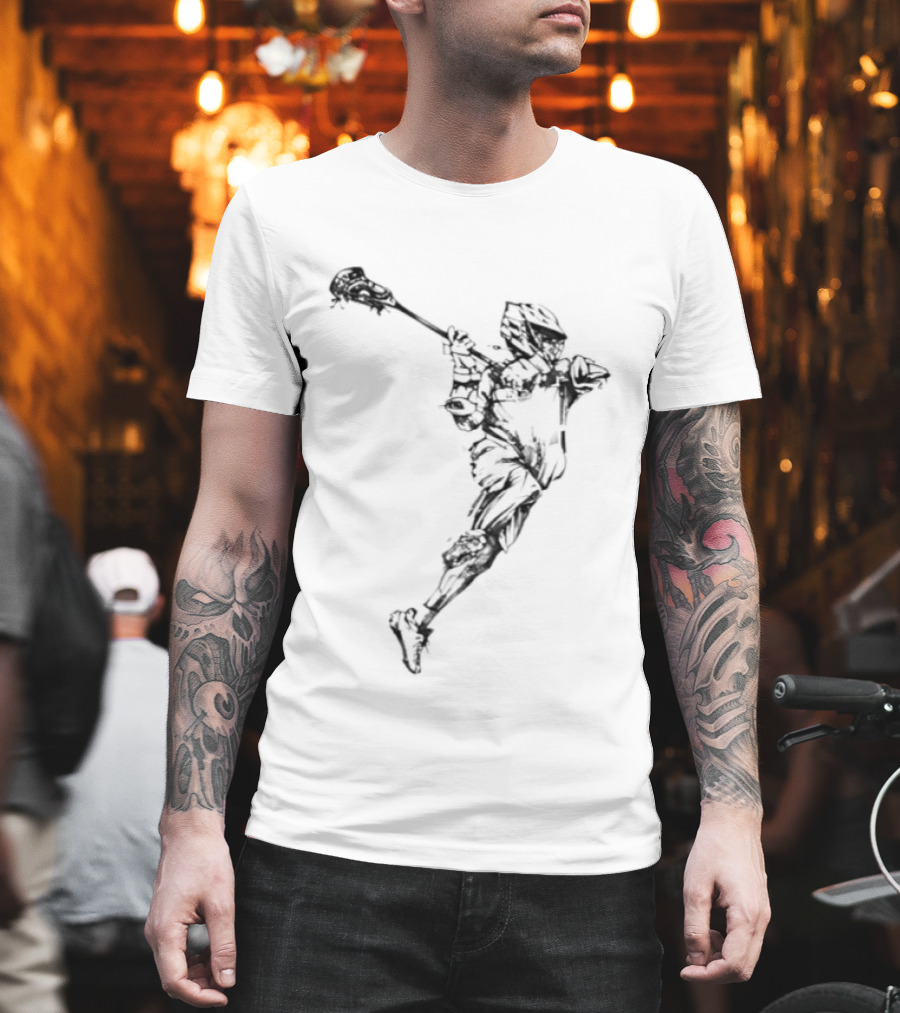 Lacrosse Athlete Dynamic Shot Preparation In Action T-Shirt