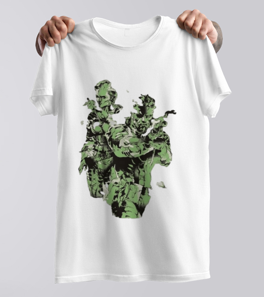 Naked Snake And The Boss Metal Solid 3 Snake Eater Iconic Duo Camouflage T-Shirt