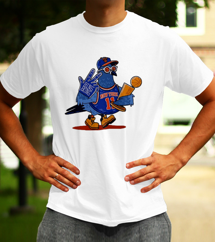 New York Knicks NBA Pigeon Bing Bong 26 73 70 Trophy T-Shirt