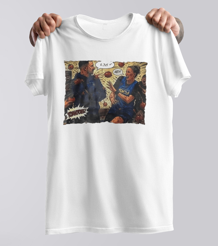 Chicago Sky Basketball Seriously Hey Tomatoes Comic Scene T-Shirt