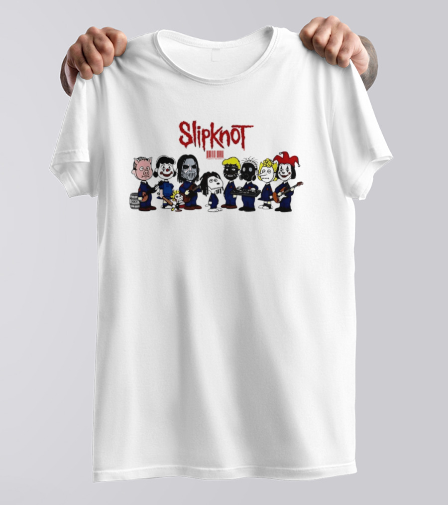 Slipknot Peanuts Characters Mashup Band Members T-Shirt