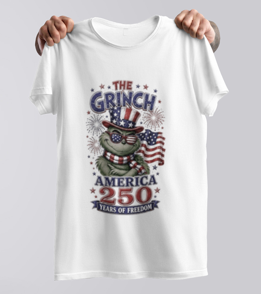 The Grinch America Celebrating 250 Years Of Freedom With Patriotic T-Shirt
