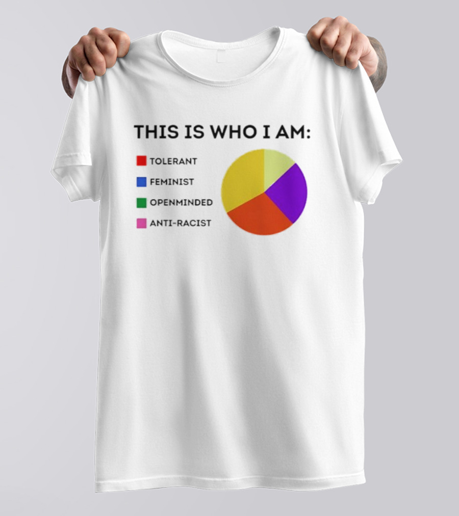 Tolerant Feminist Openminded Anti Racist Pie Chart This Is Who I Am T-Shirt