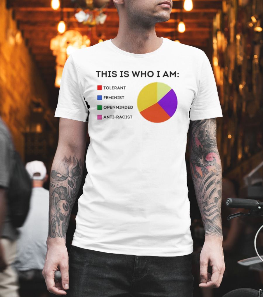 Tolerant Feminist Openminded Anti Racist Pie Chart This Is Who I Am T-Shirt