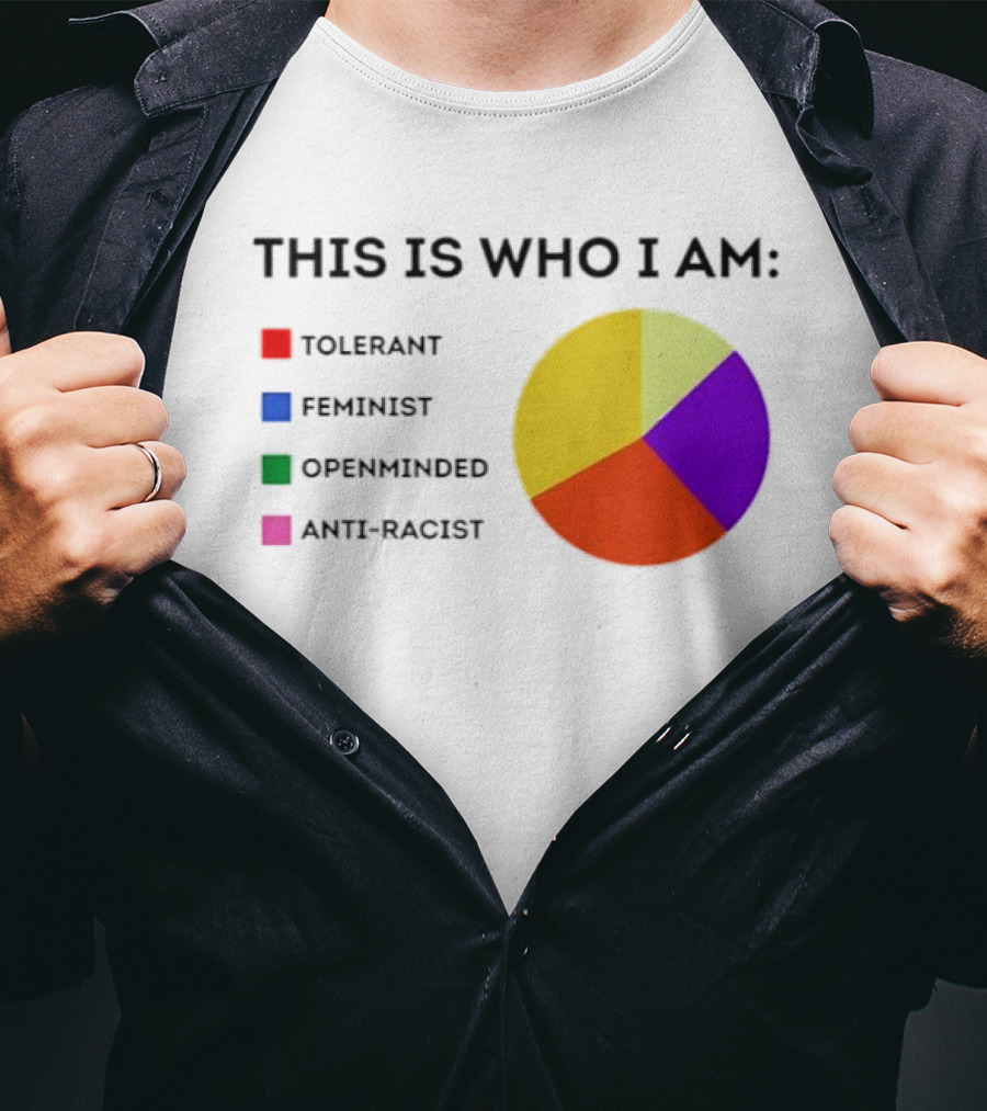Tolerant Feminist Openminded Anti Racist Pie Chart This Is Who I Am T-Shirt