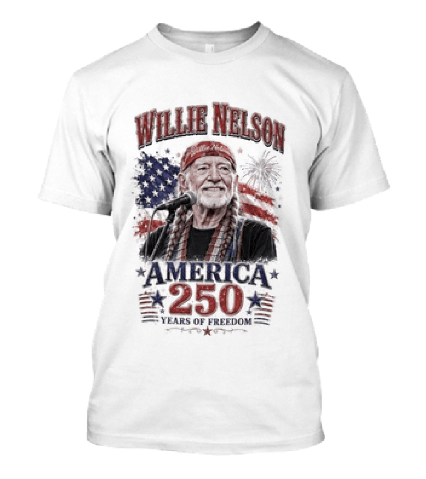 Willie Nelson America 250 Years Of Freedom Stars And Stripes Celebration T-Shirt