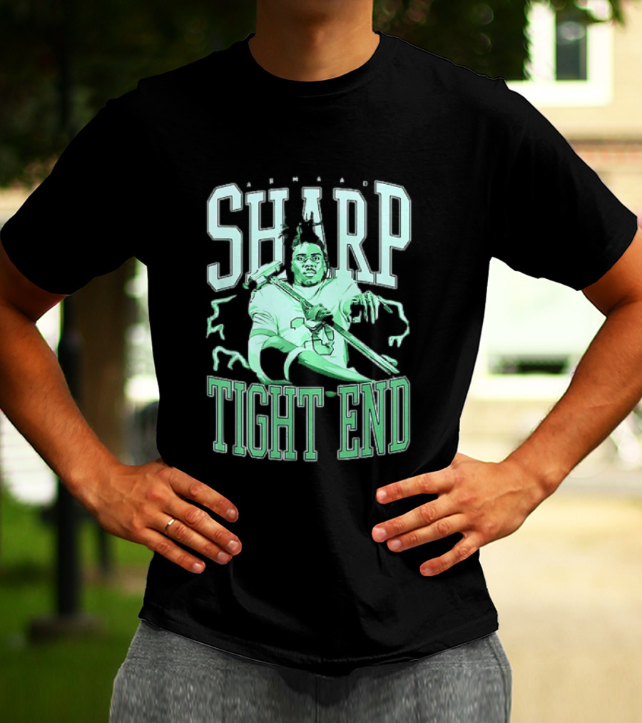 Armaad Sharp Football Player Graphic With Hammer And Electric Aura T-Shirt