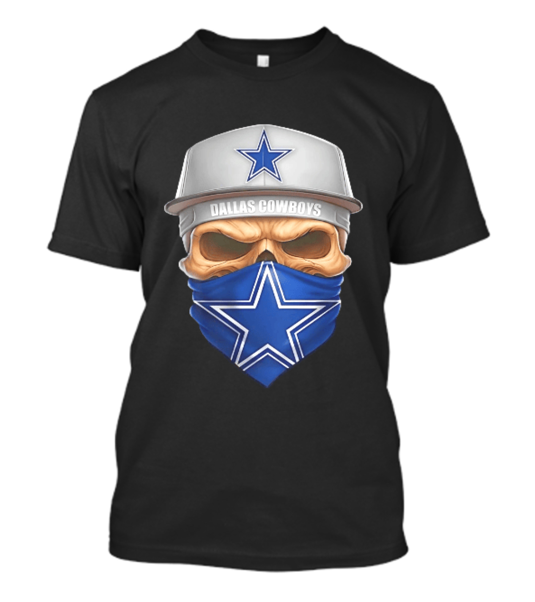 Dallas Cowboys Skull Bandana Cap Men Star T-Shirt