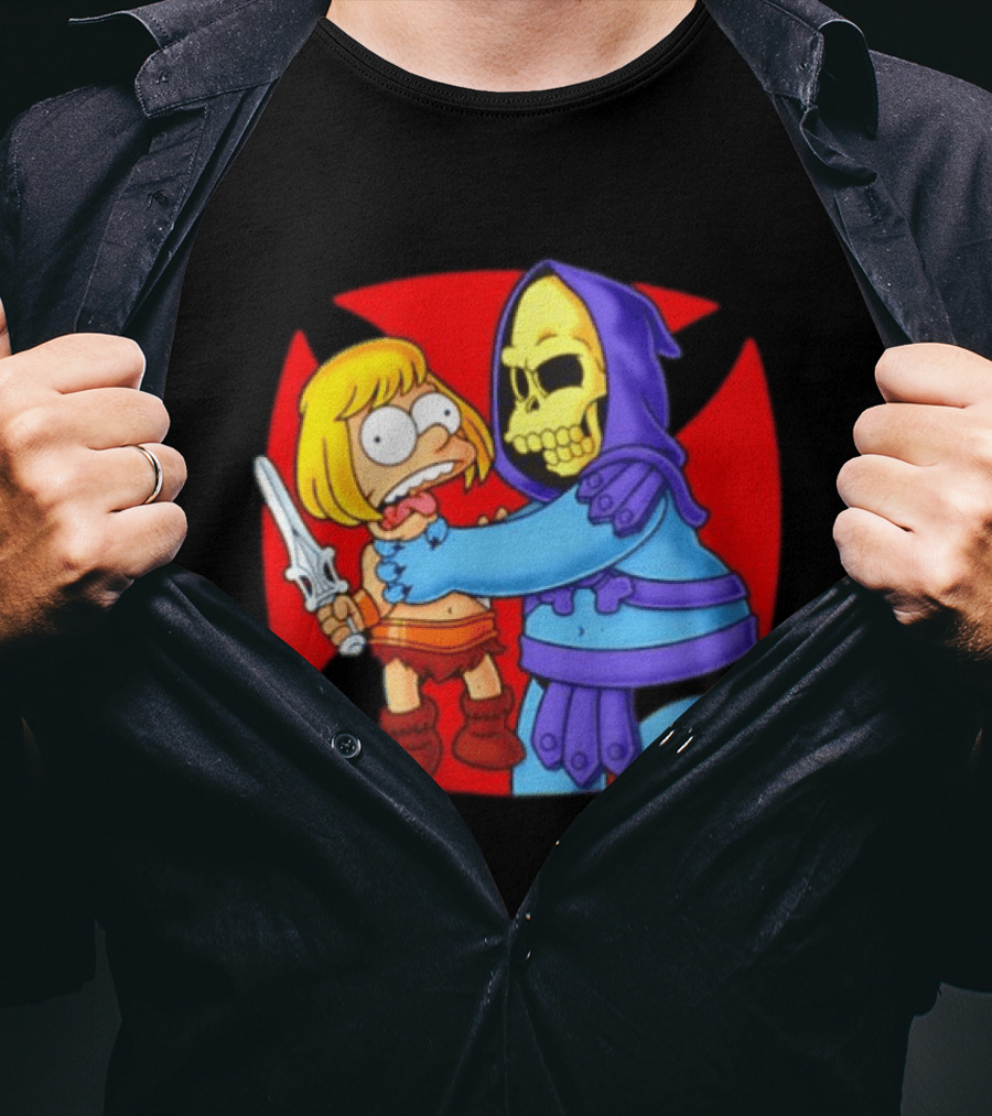 He Man Skeletor Masters Of The Universe Bart Simpson Mashup T-Shirt
