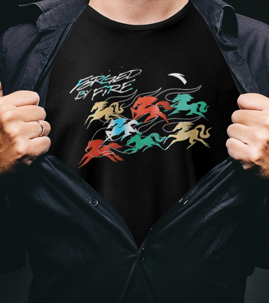 Kyrie Irving Forged By Fire Multicolored Horses T-Shirt