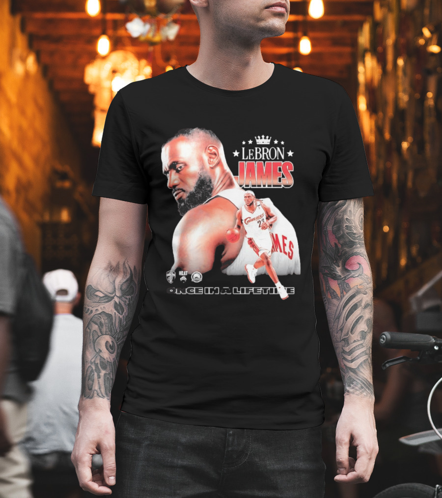 LeBron James Cleveland Cavaliers Once In A Lifetime NBA Heat Championships T-Shirt