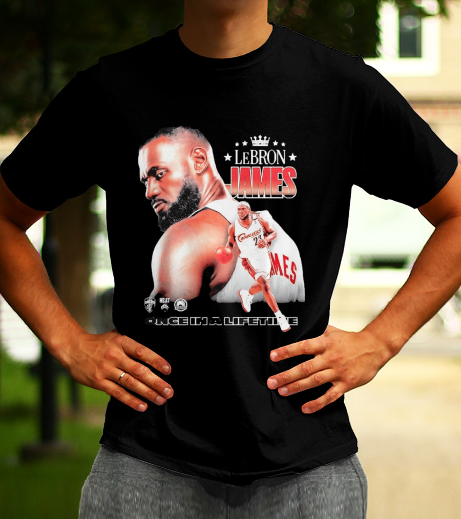 LeBron James Cleveland Cavaliers Once In A Lifetime NBA Heat Championships T-Shirt