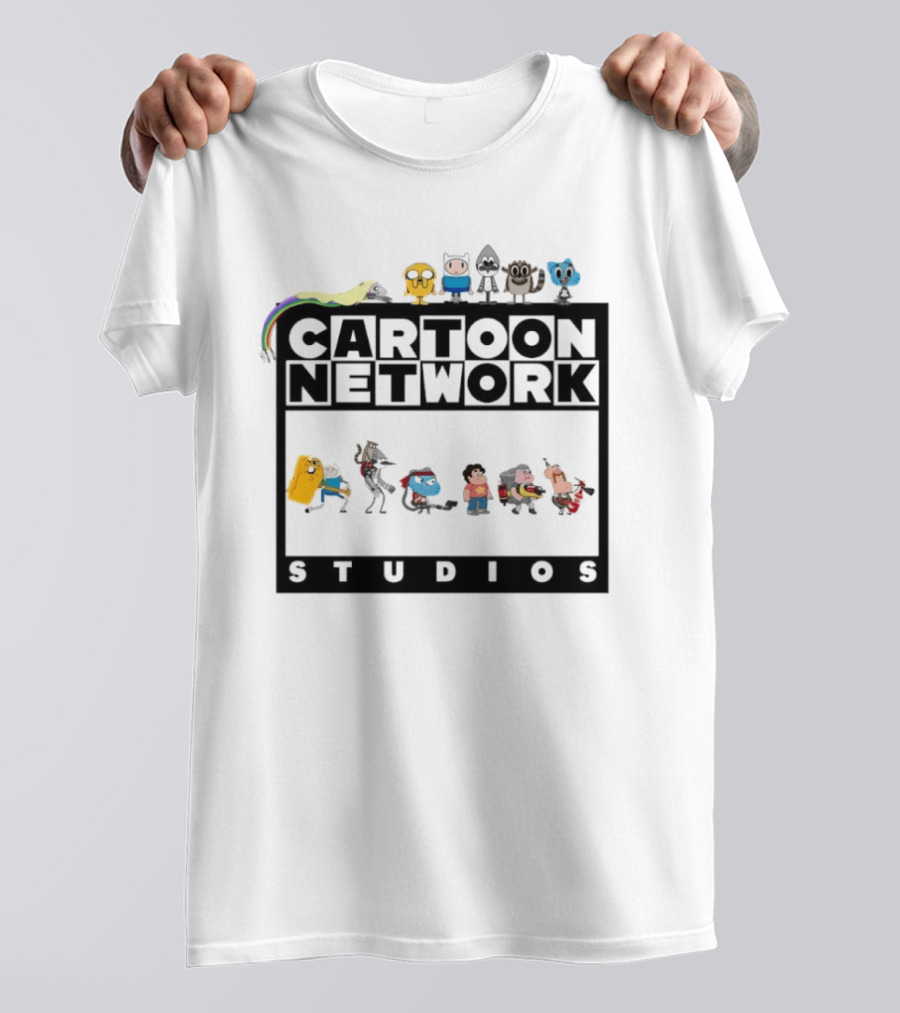 Cartoon Network Studios Finn Jake Mordecai Rigby Gumball Steven Clarence Uncle Character Collage T-Shirt