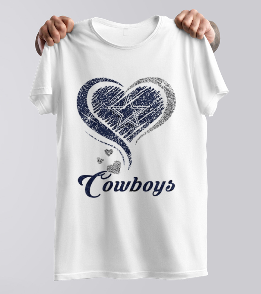 Dallas Cowboys Heart Glitter T-Shirt