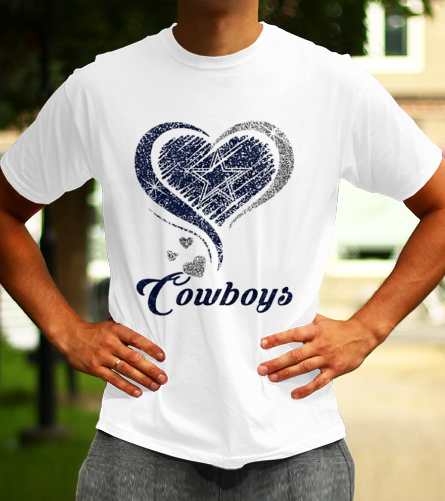 Dallas Cowboys Heart Glitter T-Shirt