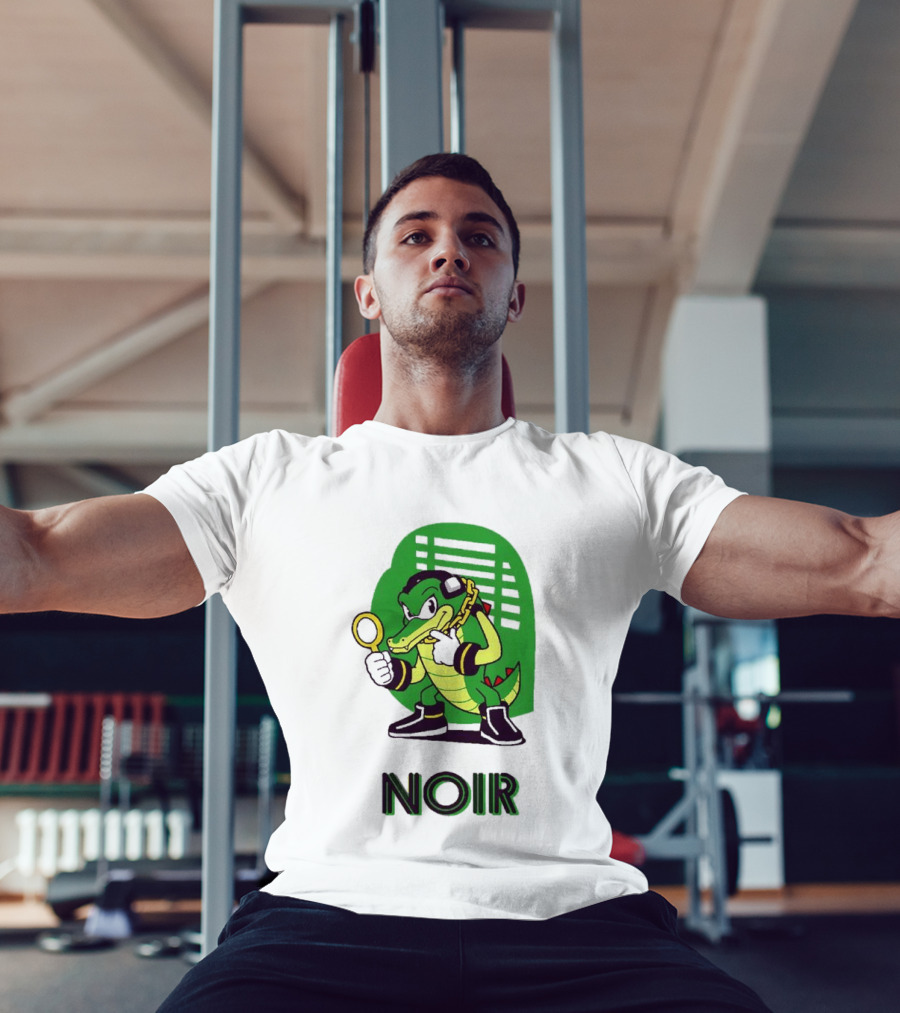 Vector The Crocodile Chaotix Detective Agency Noir Magnifying Glass Image T-Shirt