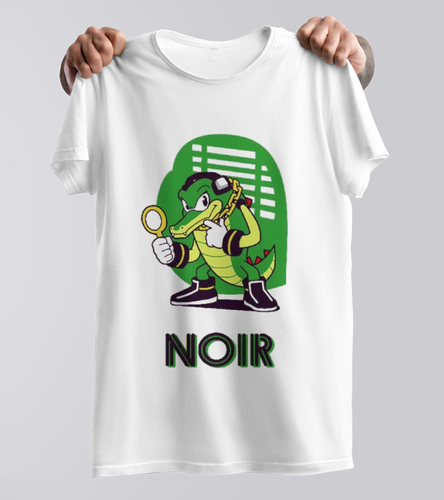 Vector The Crocodile Chaotix Detective Agency Noir Magnifying Glass Image T-Shirt