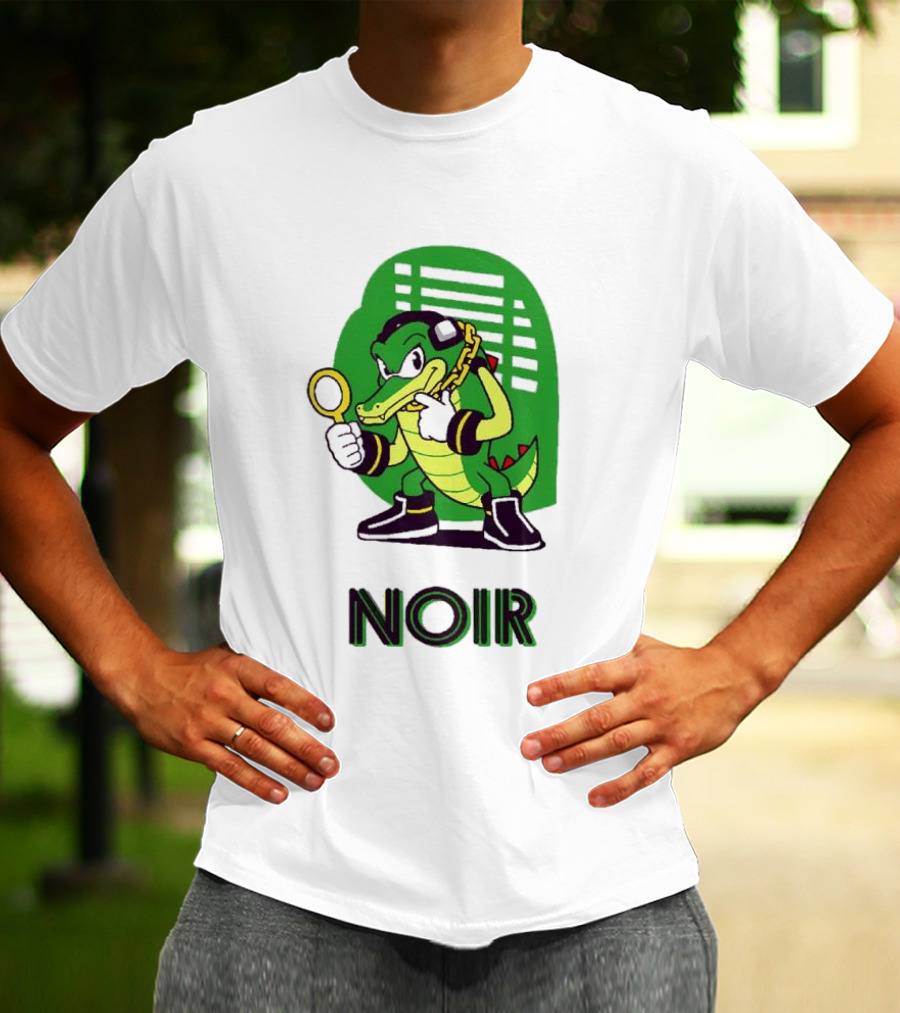 Vector The Crocodile Chaotix Detective Agency Noir Magnifying Glass Image T-Shirt