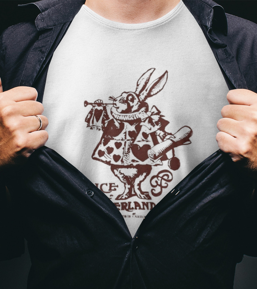 White Rabbit Alice In Wonderland Lewis Carroll T-Shirt