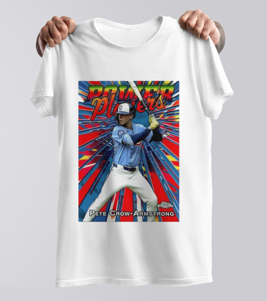 Pete Crow Armstrong Power Players Chicago Cubs Topps Chrome MLB Baseball T-Shirt