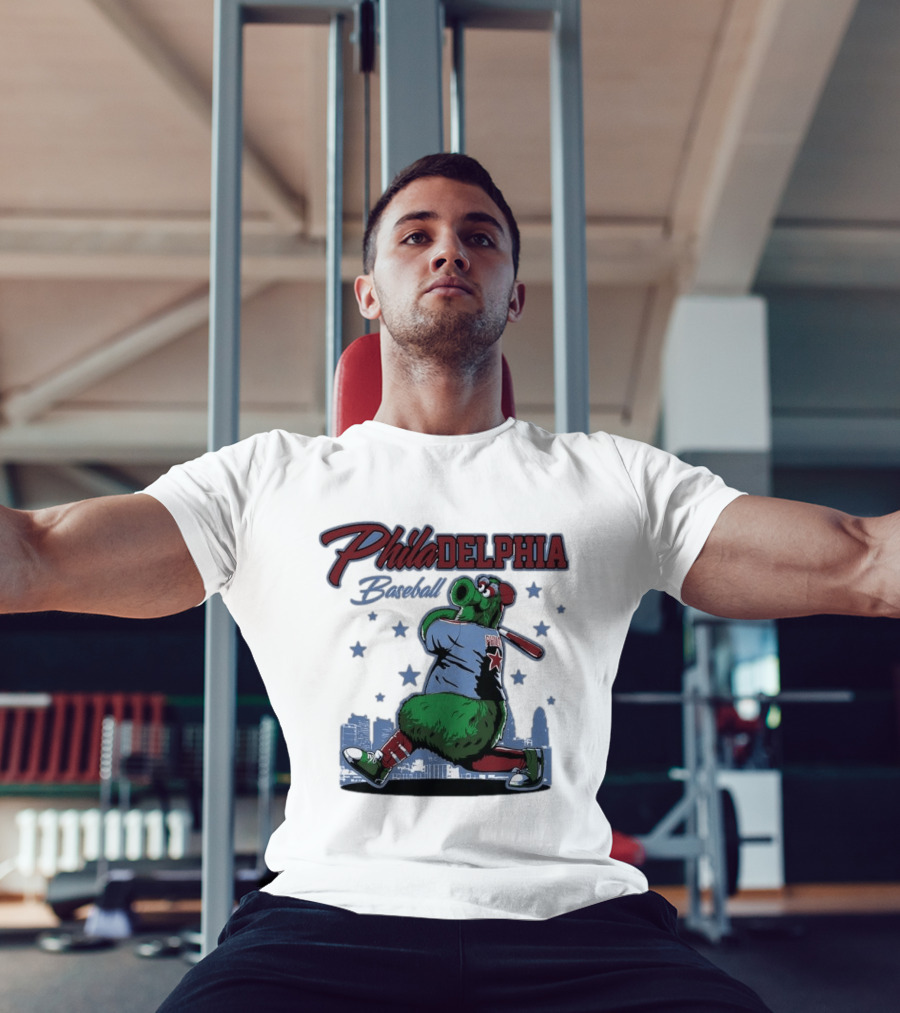 Phillie Phanatic Philadelphia Baseball Phillies MLB Skyline Stars T-Shirt