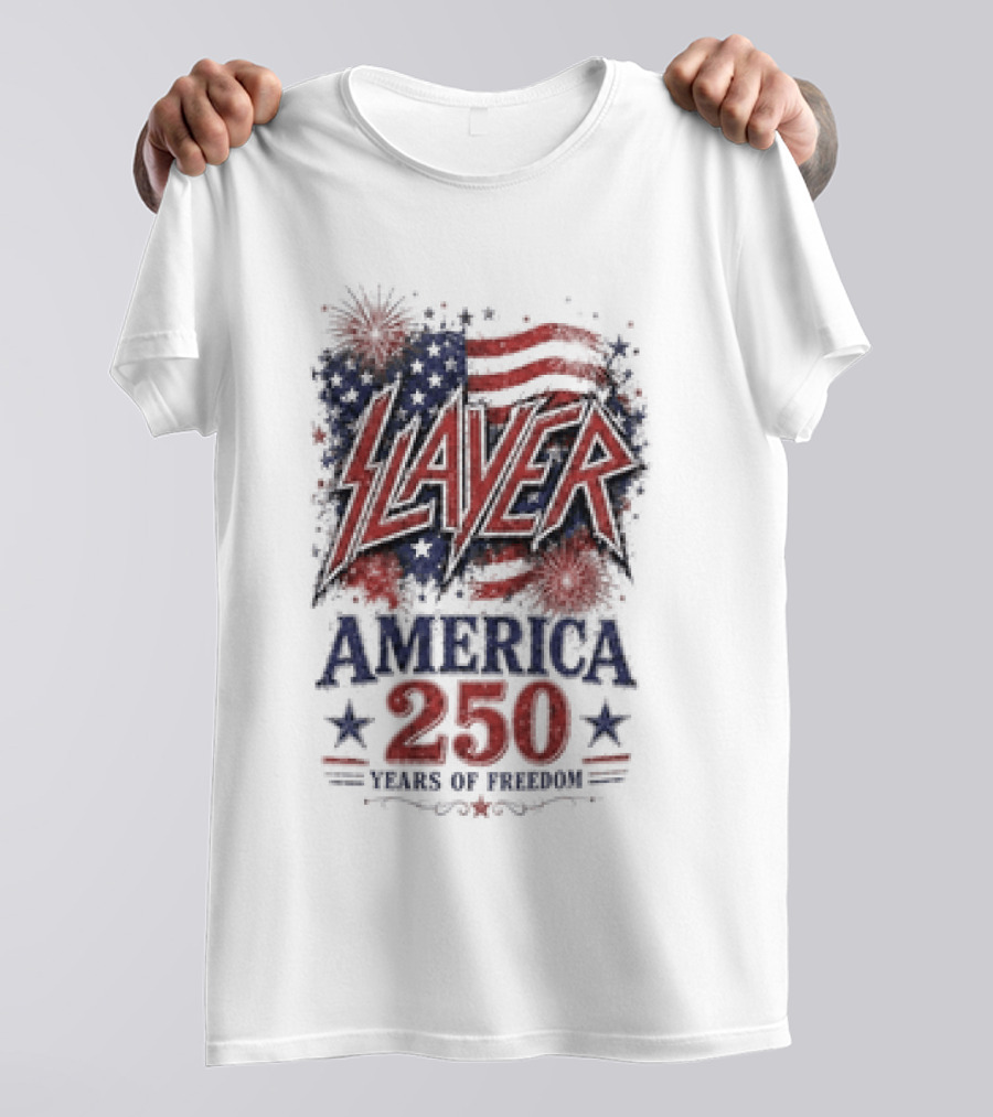 Slayer America 250 Years Of Freedom Stars And Stripes T-Shirt