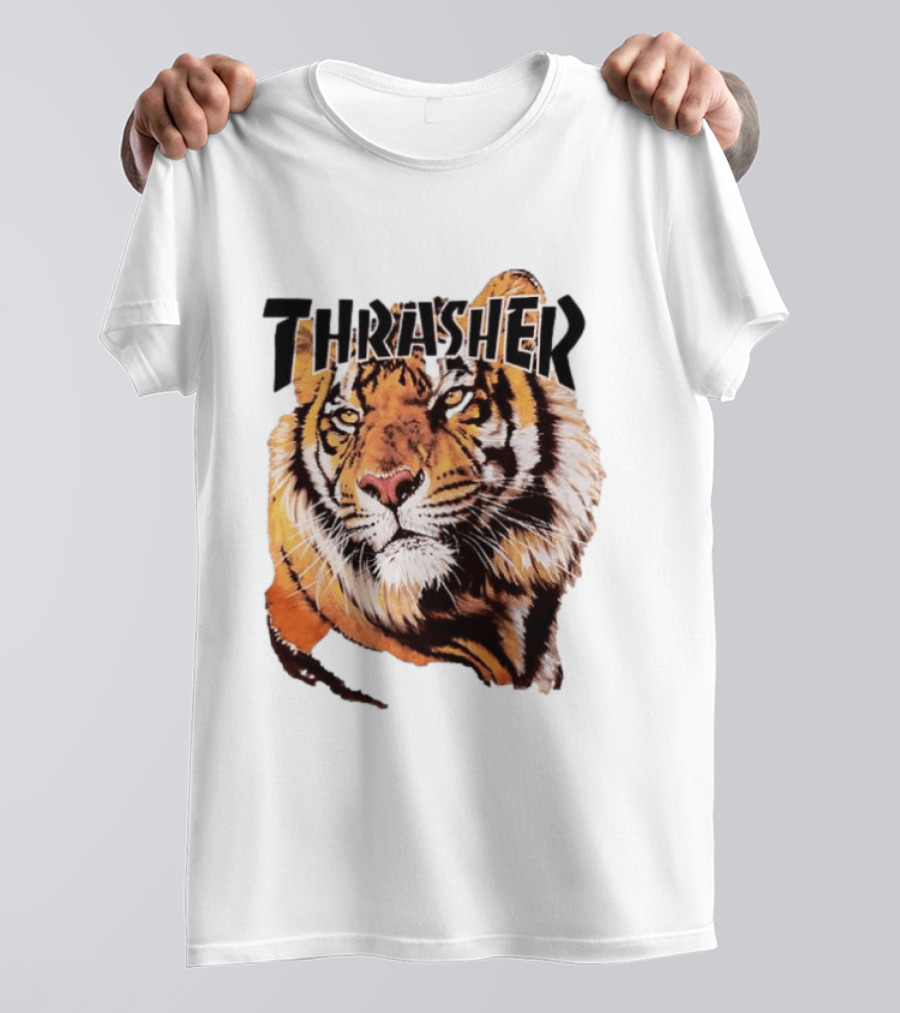 Tiger Thrasher Magazine Wildlife Nature Animal Orange Color T-Shirt