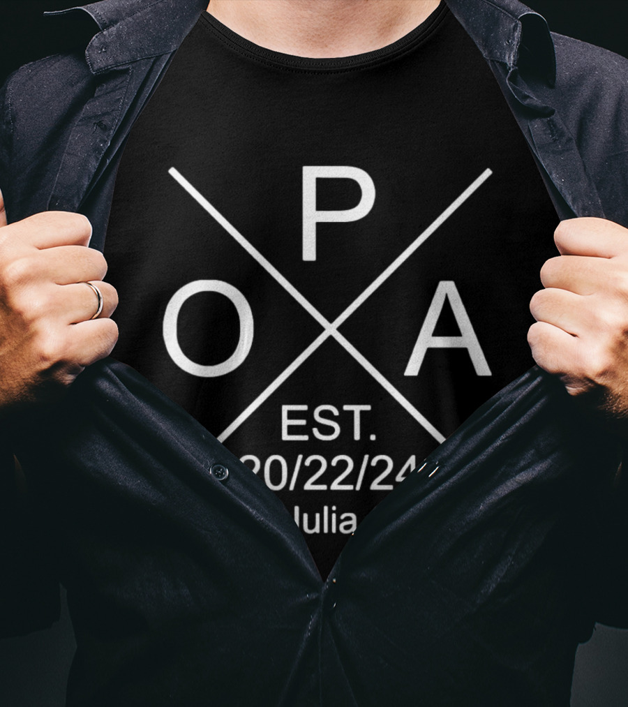 Original Opa Est 2022 2024 Leni Julia Noah Father's Day T-Shirt