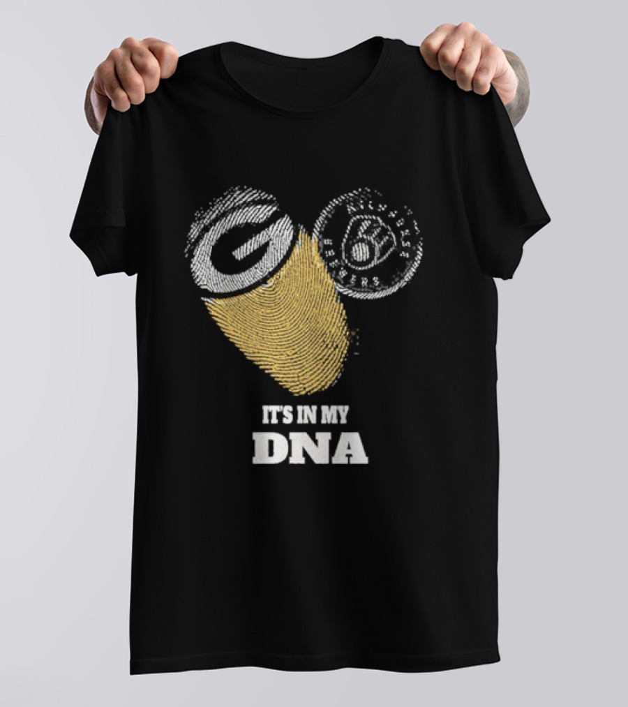Packers Brewers It's In My DNA Football Baseball Fan Pride T-Shirt