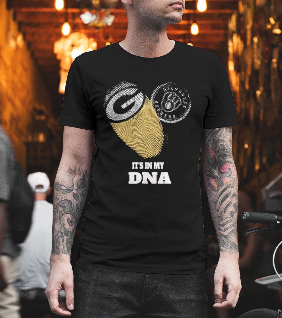 Packers Brewers It's In My DNA Football Baseball Fan Pride T-Shirt