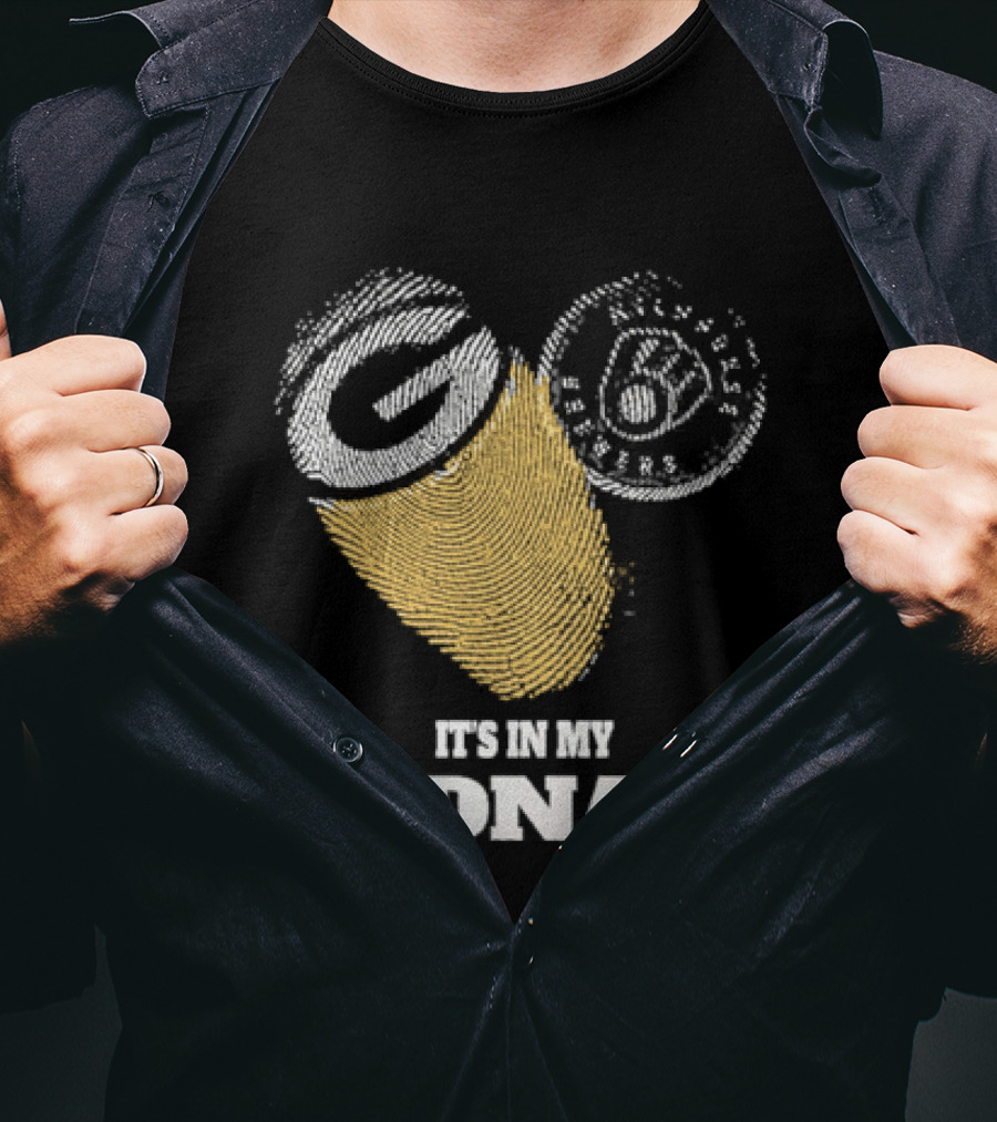 Packers Brewers It's In My DNA Football Baseball Fan Pride T-Shirt