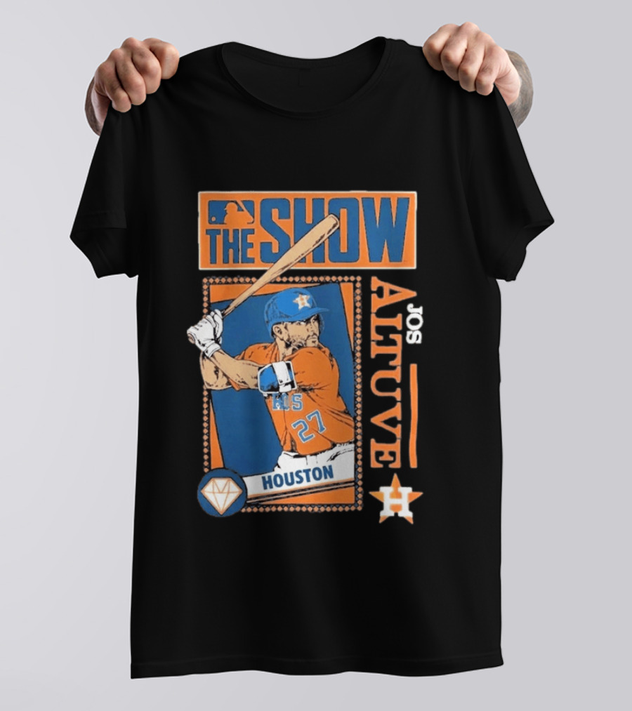 Houston Astros Jose Altuve The Show MLB Player Homage Navy Tri Blend T-Shirt
