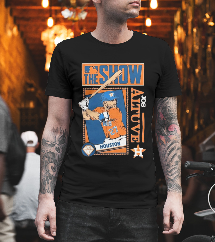 Houston Astros Jose Altuve The Show MLB Player Homage Navy Tri Blend T-Shirt