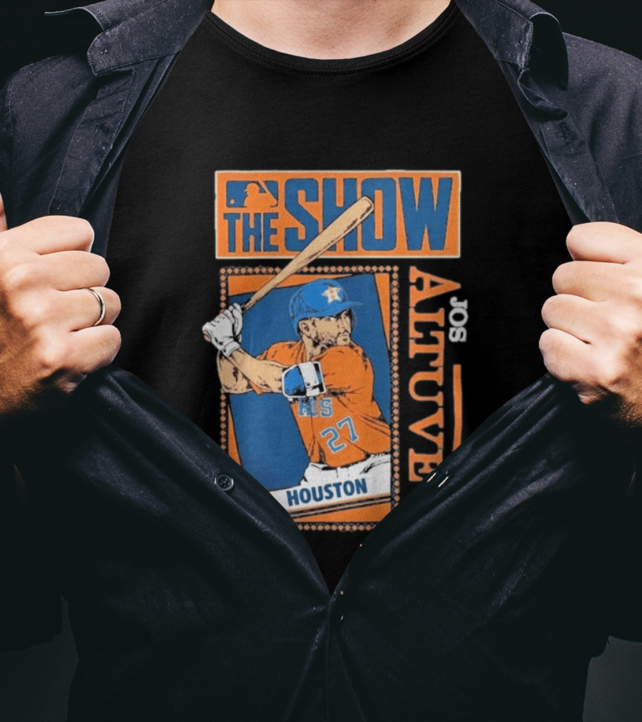 Houston Astros Jose Altuve The Show MLB Player Homage Navy Tri Blend T-Shirt