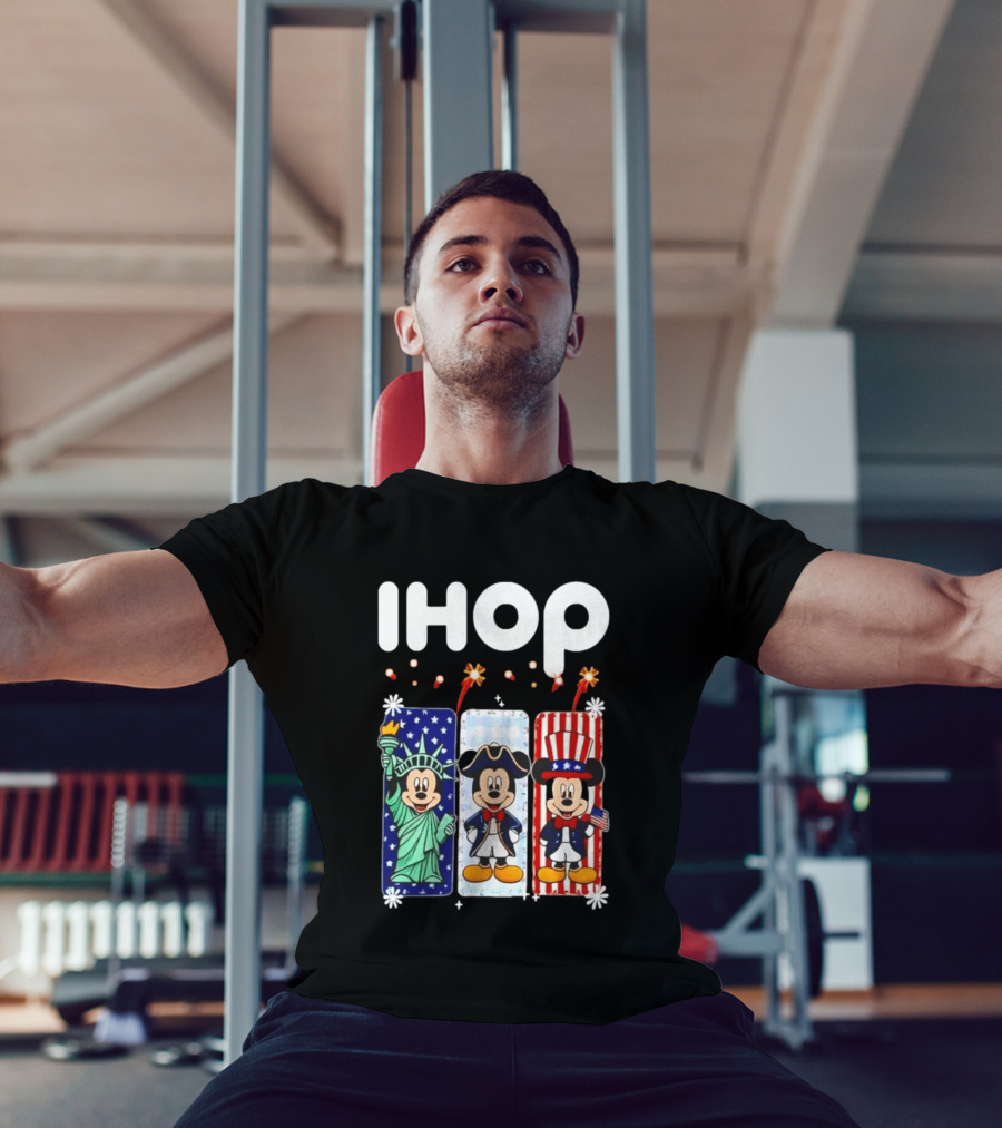 IHOP Mickey Mouse Statue Of Liberty Colonial Patriotic Independence Day T-Shirt