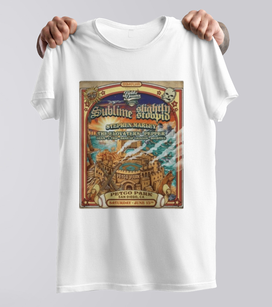 Sublime Slightly Stoopid Stephen Marley At Field Of Dreams Festival Petco Park Saturday June 13Th 2026 T-Shirt