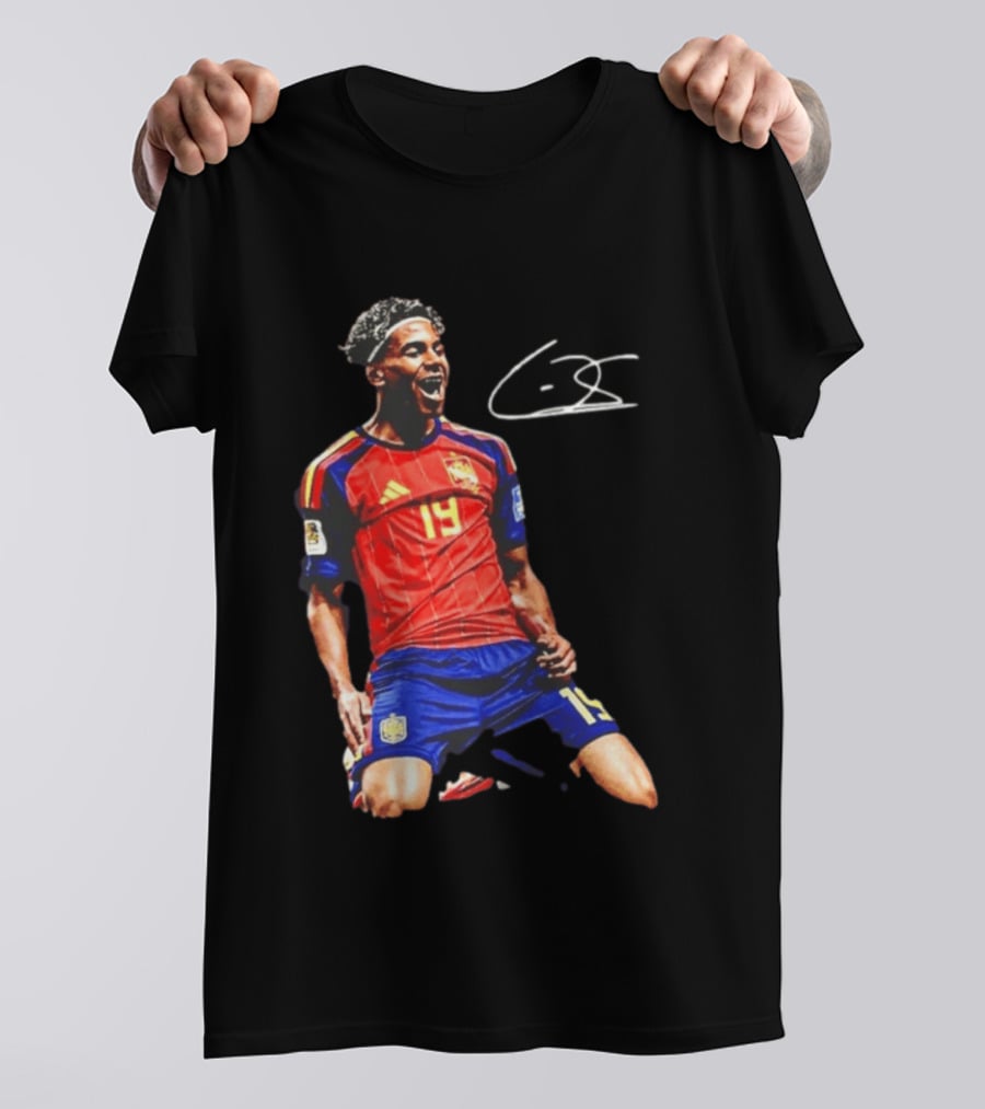 19 Lamine Yamal Spain National Football Team Soccer Jersey Celebration T-Shirt