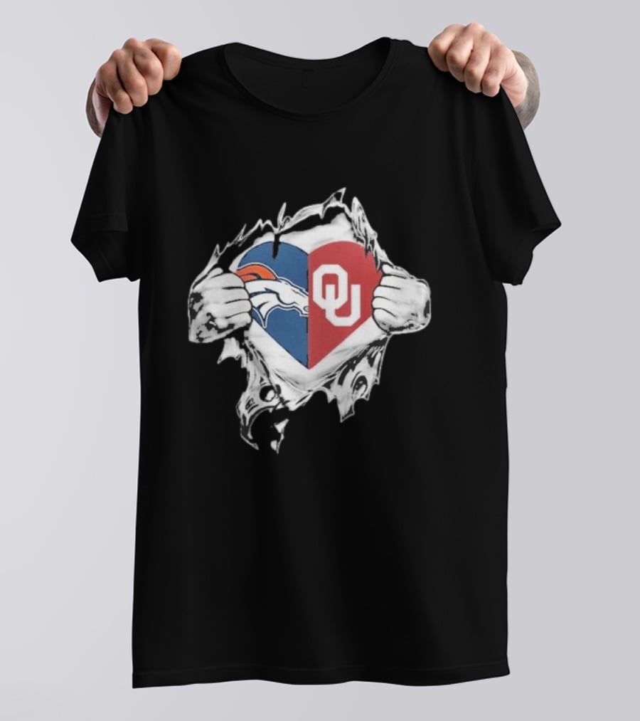 Broncos OU Sooners Heart Blend T-Shirt