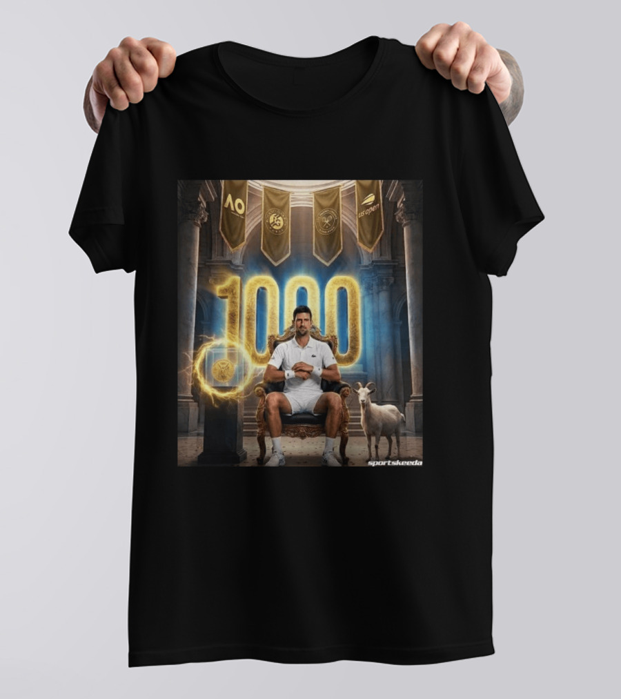 Novak Djokovic 1000 Weeks ATP Top 20 Tennis Player T-Shirt