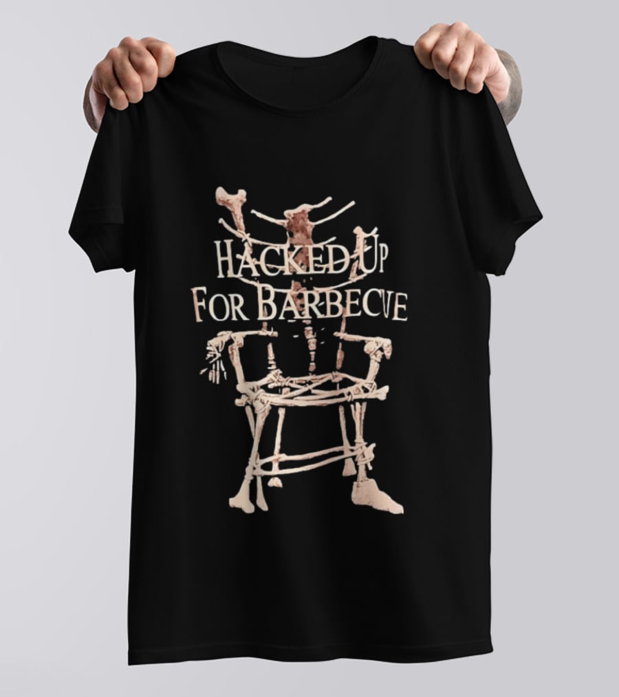 Hacked Up For Barbecue Skeleton Bones Artwork Mortician T-Shirt