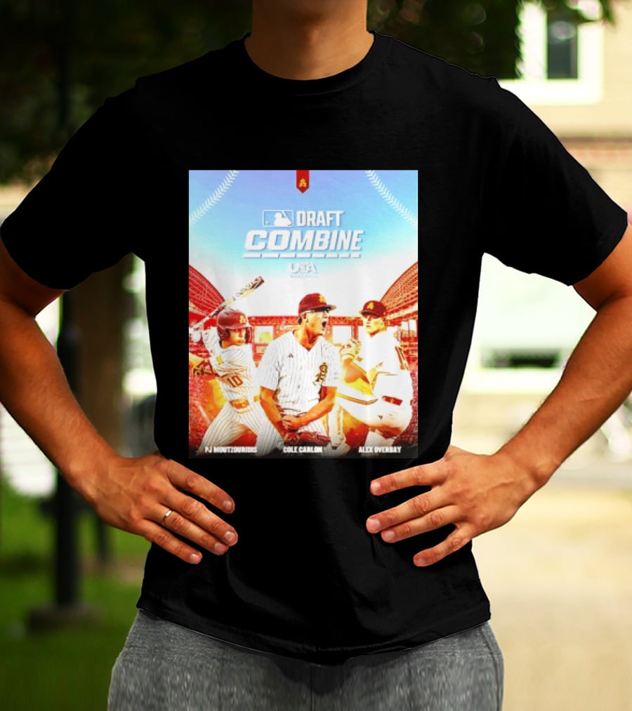 MLB Draft Combine Moutzouridis Carlon Overbay Arizona State Sun Devils Baseball T-Shirt