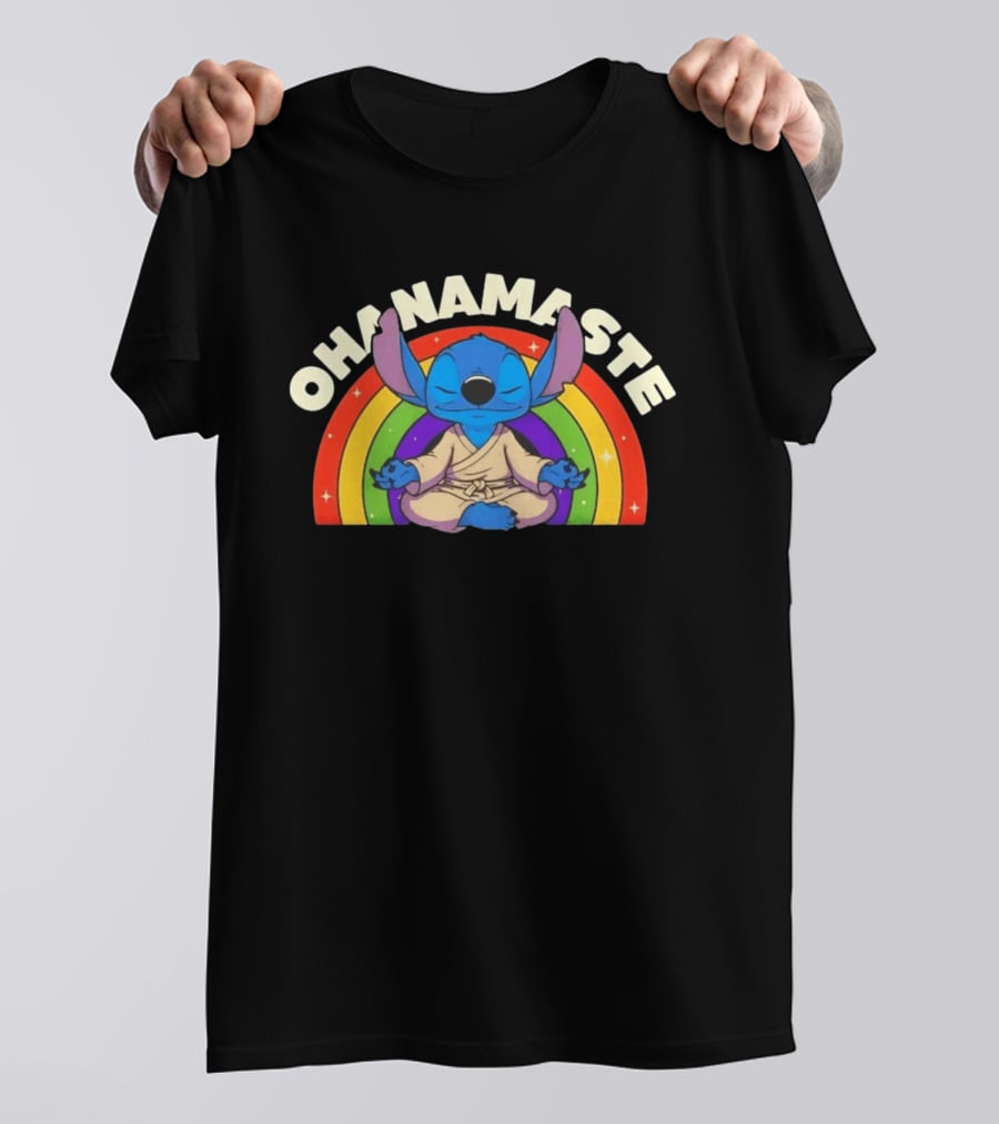 Stitch Ohana Namaste Rainbow Ohanamaste Meditation T-Shirt