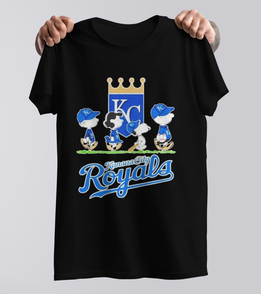 Kansas City Royals Peanuts Characters KC Classic Collaboration T-Shirt