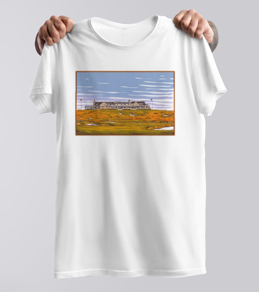 Shinnecock Hills Golf Club Clubhouse Course Landscape View Southampton New York T-Shirt