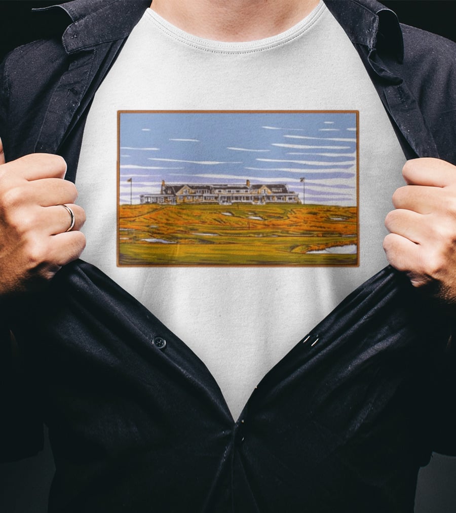 Shinnecock Hills Golf Club Clubhouse Course Landscape View Southampton New York T-Shirt