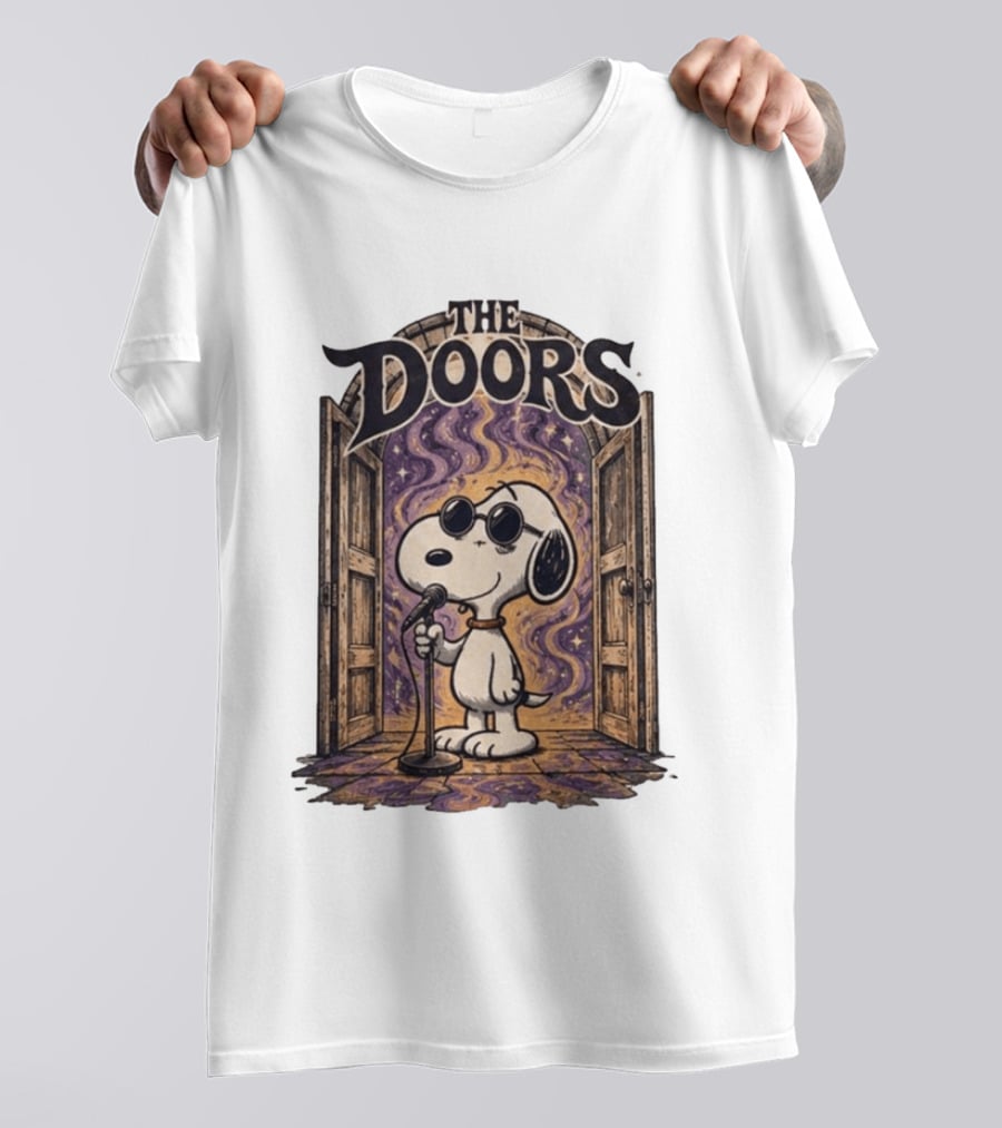 Snoopy The Doors Open The Mind Midnight Light T-Shirt