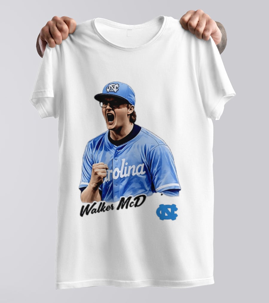 Walker McD North Carolina Tar Heels Baseball Carolina Blue Team Spirit T-Shirt